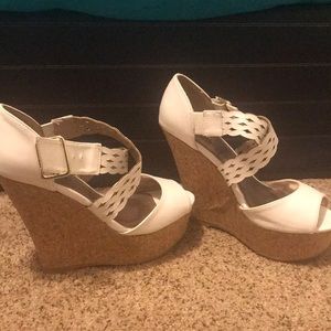 Charlotte Russe White Wedge Heels